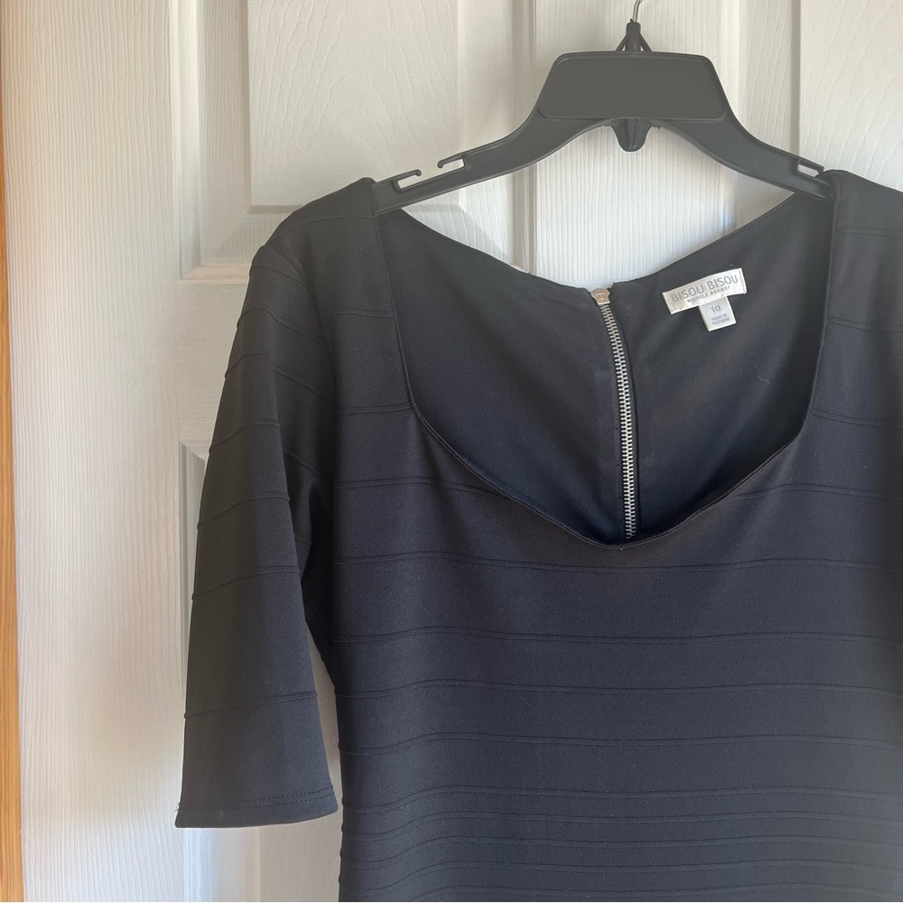Bisou Bisou Sweetheart Neck Bodycon Dress Black Size 10